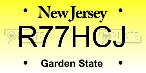 R77HCJ New Jersey License Plate