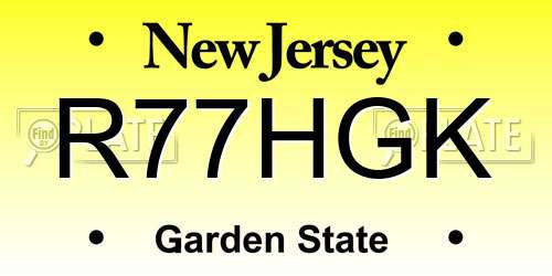 R77HGK New Jersey License Plate