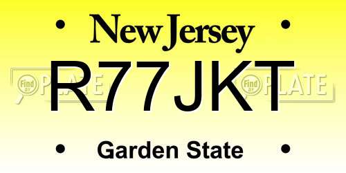 R77JKT New Jersey License Plate