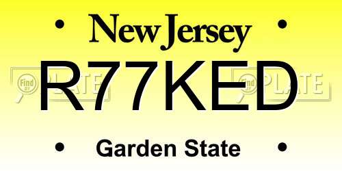 R77KED New Jersey License Plate