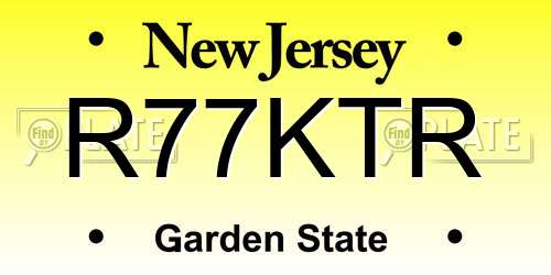 R77KTR New Jersey License Plate