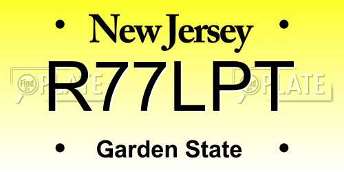 R77LPT New Jersey License Plate