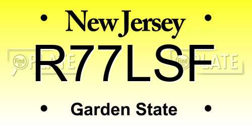 R77LSF New Jersey License Plate