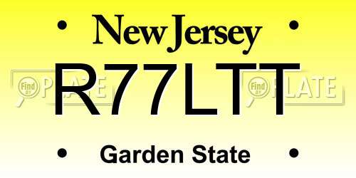 R77LTT New Jersey License Plate