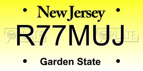 R77MUJ New Jersey License Plate