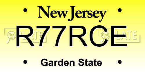 R77RCE New Jersey License Plate
