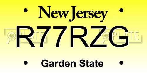 R77RZG New Jersey License Plate