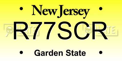 R77SCR New Jersey License Plate