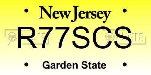 R77SCS New Jersey License Plate