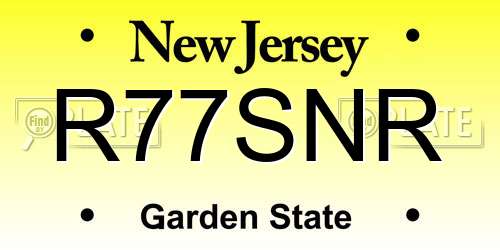 R77SNR New Jersey License Plate