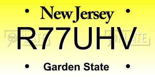 R77UHV New Jersey License Plate