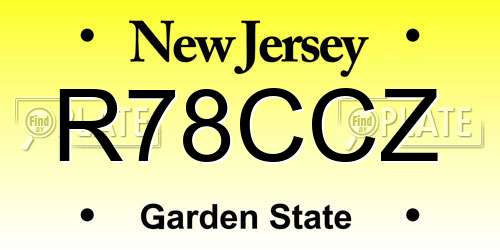 R78CCZ New Jersey License Plate