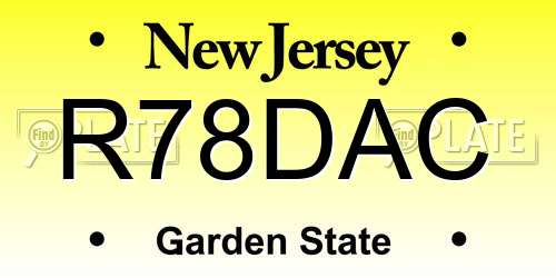 R78DAC New Jersey License Plate