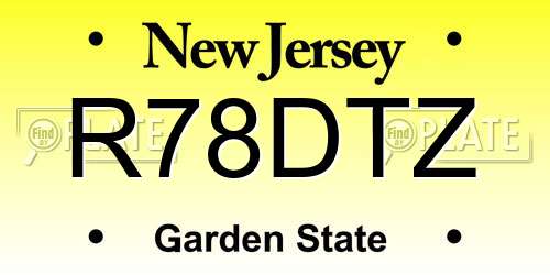 R78DTZ New Jersey License Plate