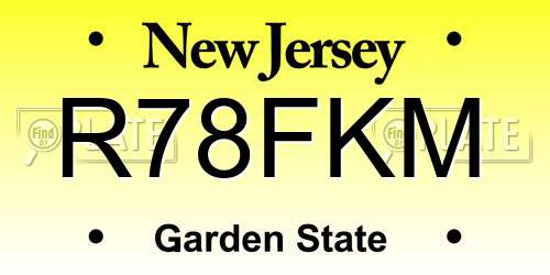 R78FKM New Jersey License Plate