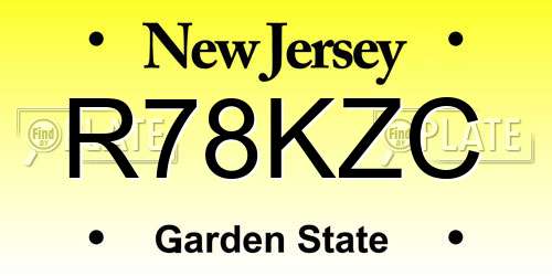 R78KZC New Jersey License Plate