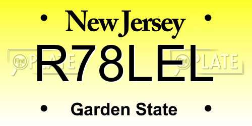 R78LEL New Jersey License Plate