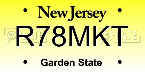 R78MKT New Jersey License Plate