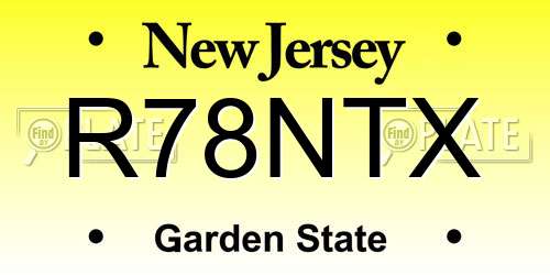 R78NTX New Jersey License Plate