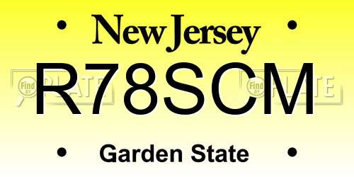R78SCM New Jersey License Plate
