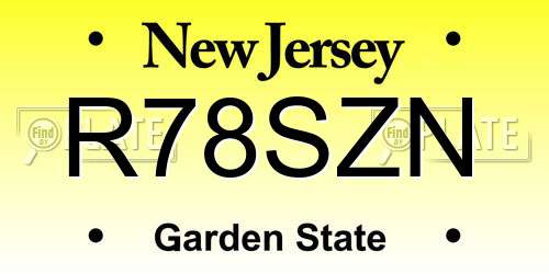 R78SZN New Jersey License Plate