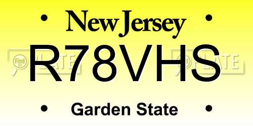 R78VHS New Jersey License Plate