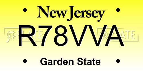 R78VVA New Jersey License Plate