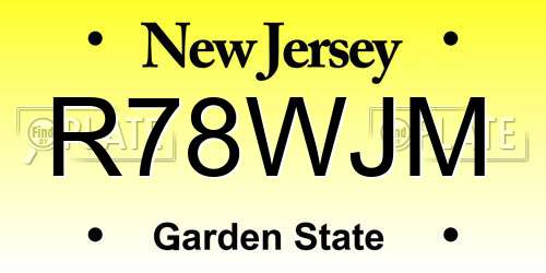 R78WJM New Jersey License Plate