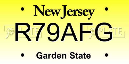 R79AFG New Jersey License Plate
