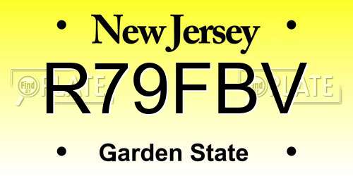 R79FBV New Jersey License Plate