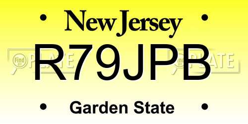 R79JPB New Jersey License Plate