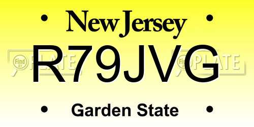 R79JVG New Jersey License Plate