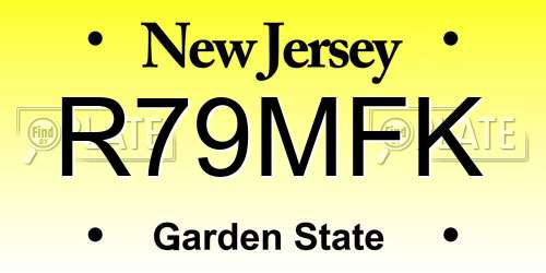 R79MFK New Jersey License Plate