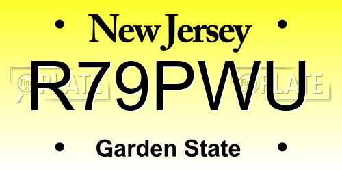 R79PWU New Jersey License Plate