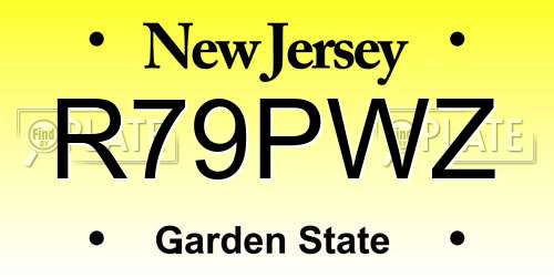 R79PWZ New Jersey License Plate