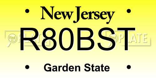R80BST New Jersey License Plate