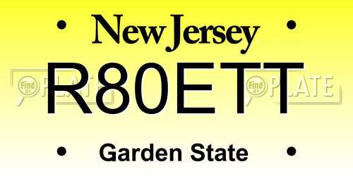 R80ETT New Jersey License Plate