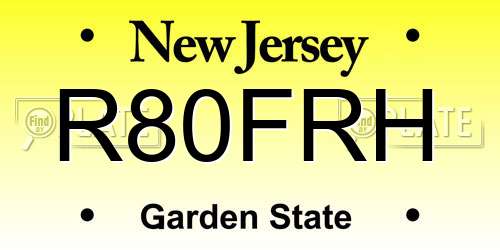 R80FRH New Jersey License Plate
