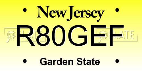 R80GEF New Jersey License Plate