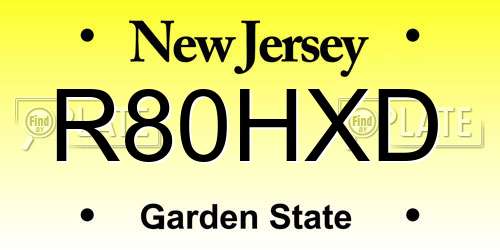 R80HXD New Jersey License Plate