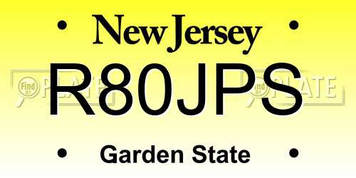 R80JPS New Jersey License Plate