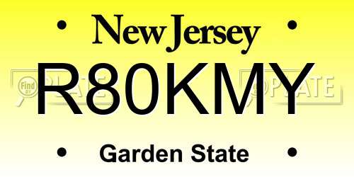R80KMY New Jersey License Plate