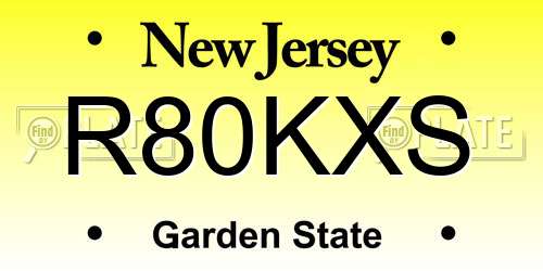 R80KXS New Jersey License Plate