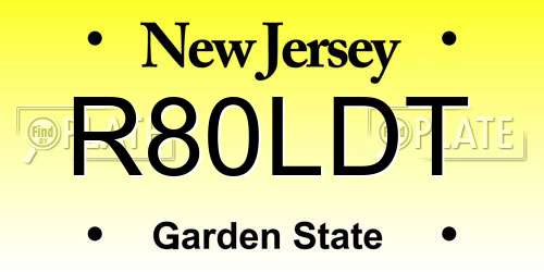 R80LDT New Jersey License Plate
