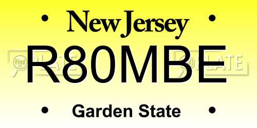R80MBE New Jersey License Plate