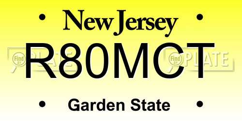 R80MCT New Jersey License Plate