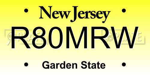 R80MRW New Jersey License Plate