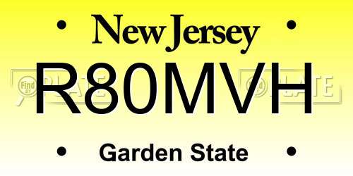 R80MVH New Jersey License Plate