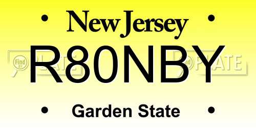 R80NBY New Jersey License Plate