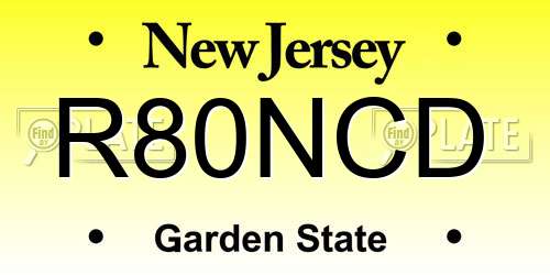 R80NCD New Jersey License Plate